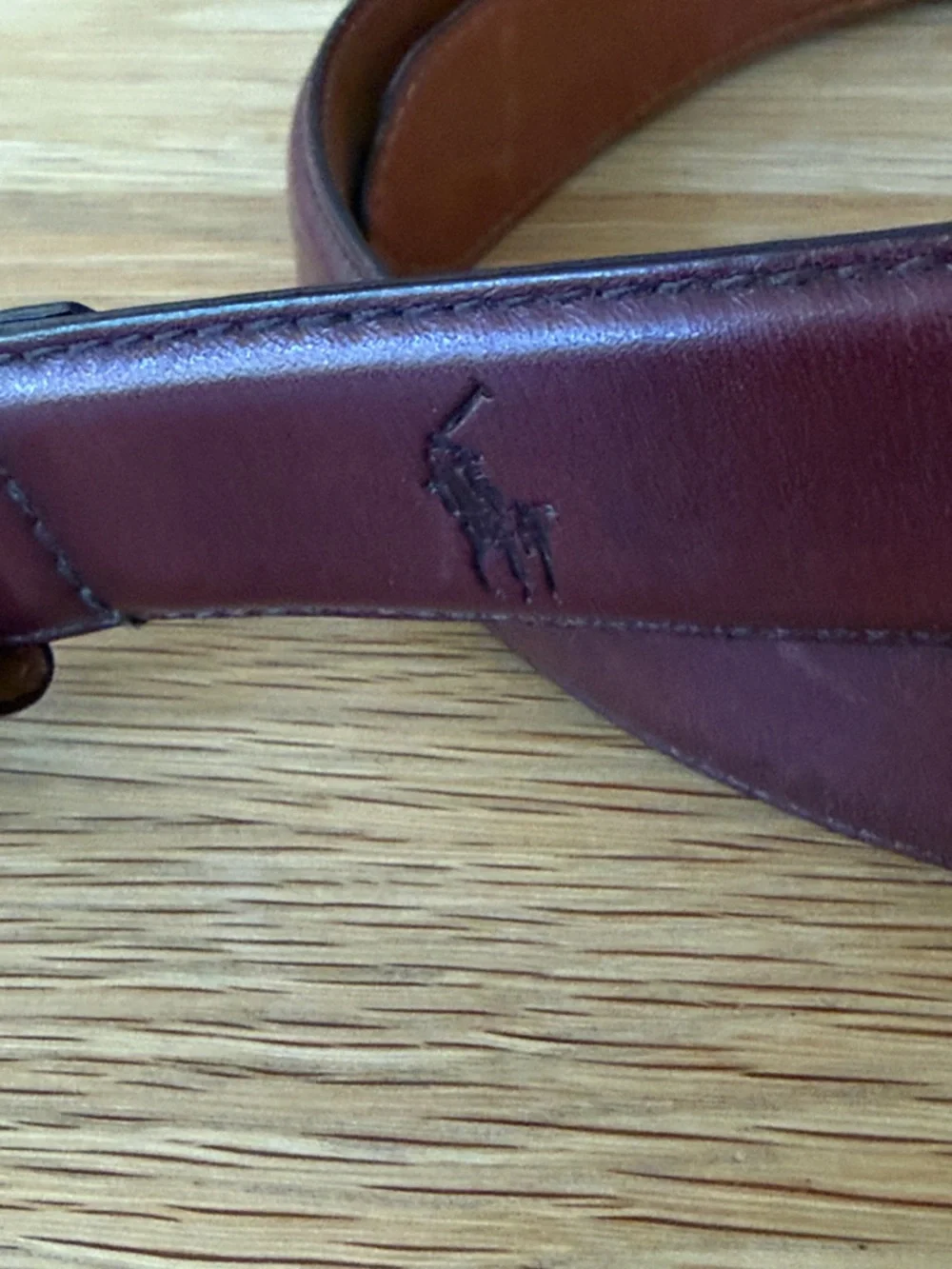 Polo Ralph Lauren Leather Men's Belt - Brown 42” 105cm 1 1/8” wide Brass Buckle